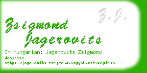 zsigmond jagerovits business card